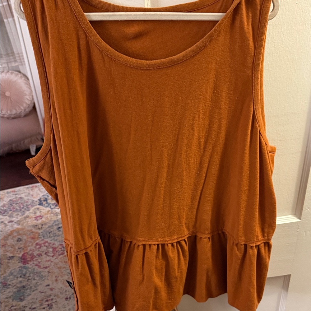 Torrid Women's Sleeveless Peplum Top - Rust